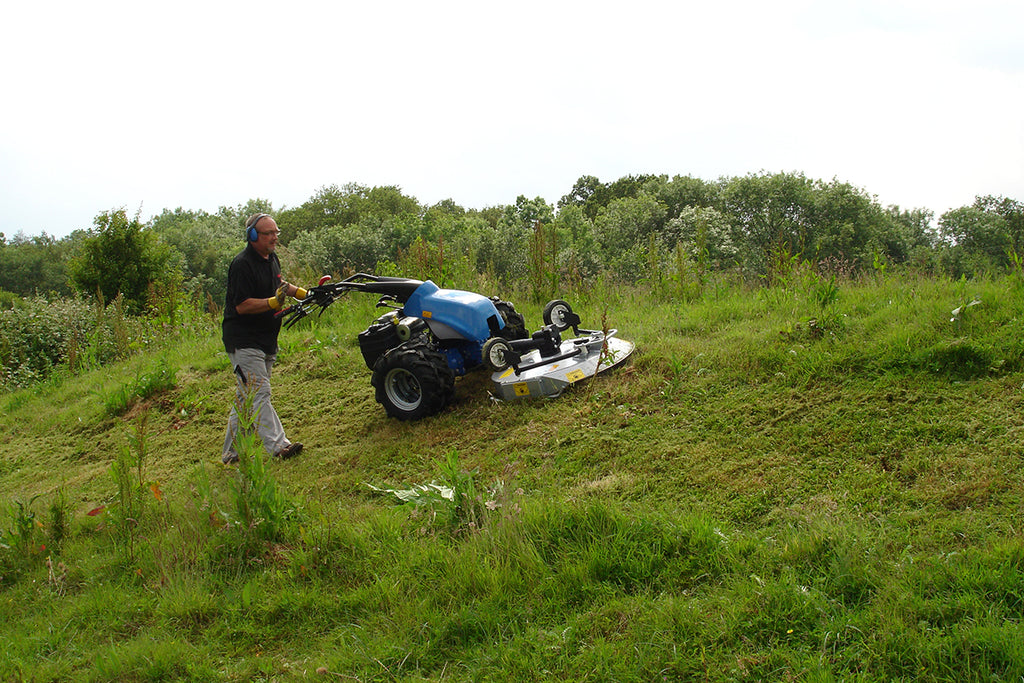 BCS 630WS Bank Commander with Mulching Mower working on slope