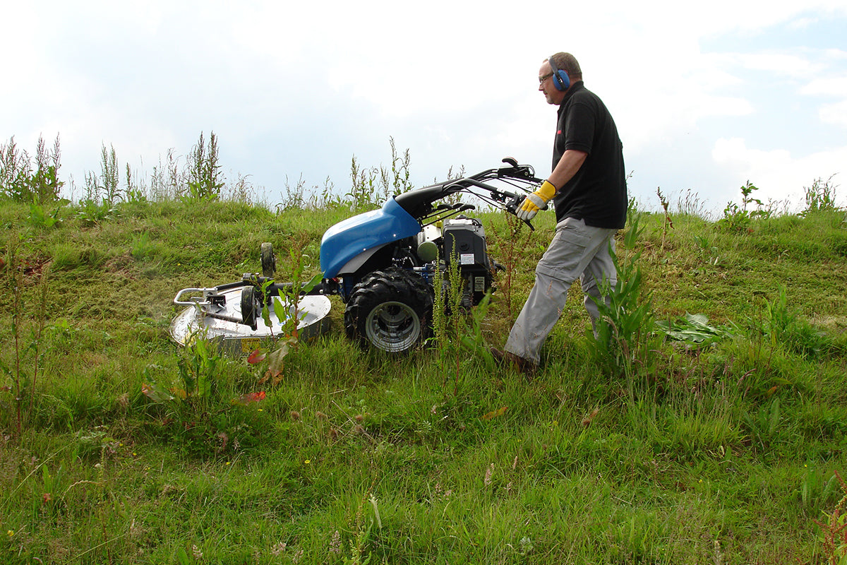 BCS 630WS Bank Commander with Mulching Mower working on slope
