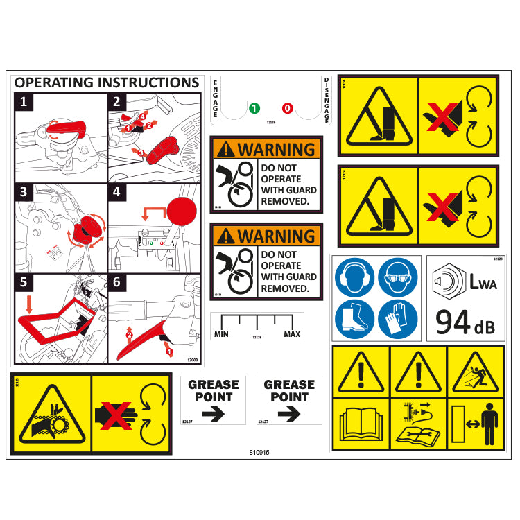 Tracmaster Ltd | Spare Parts | 810915 - TC07 Turf Cutter Sticker Set