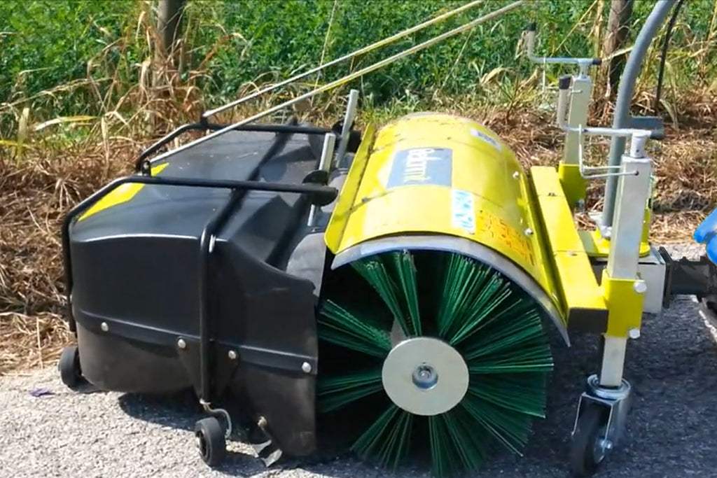 Bellon Power Brush with Optional Collector attachment for BCS Two Wheel Tractors and Power Scythes