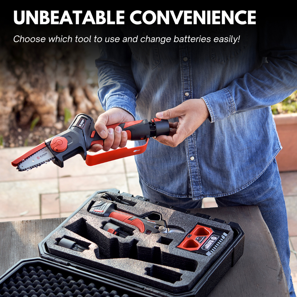 Bluebird Battery Chain Pruner and Scissor Pruner Kit 12V