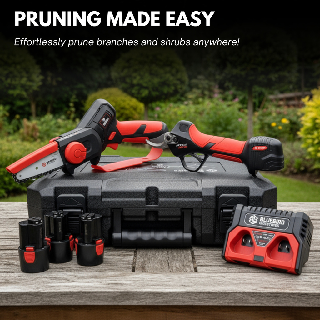 Bluebird Battery Chain Pruner and Scissor Pruner Kit 12V