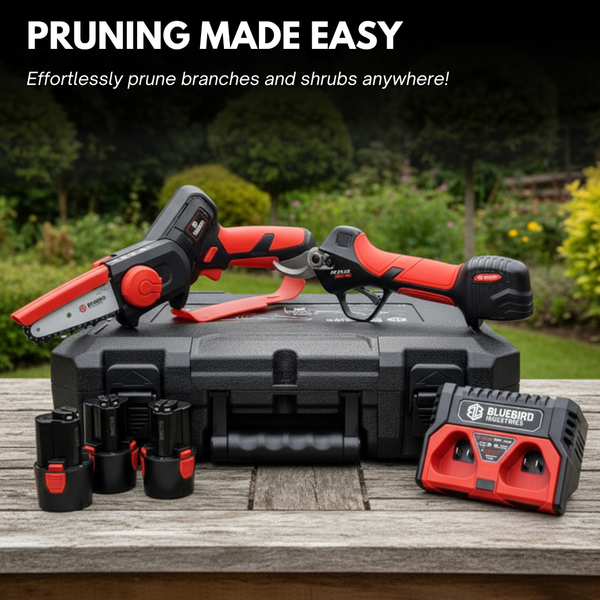 Bluebird Battery Chain Pruner and Scissor Pruner Kit 12V