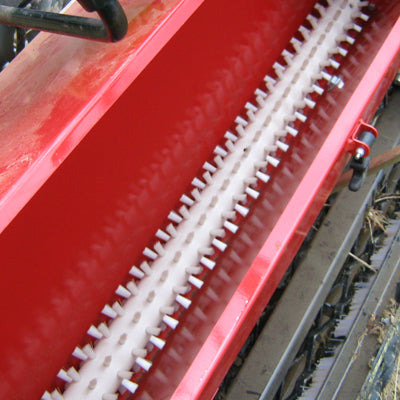 Seeder on 75cm Power Harrow attachment for BCS Two Wheel Tractors