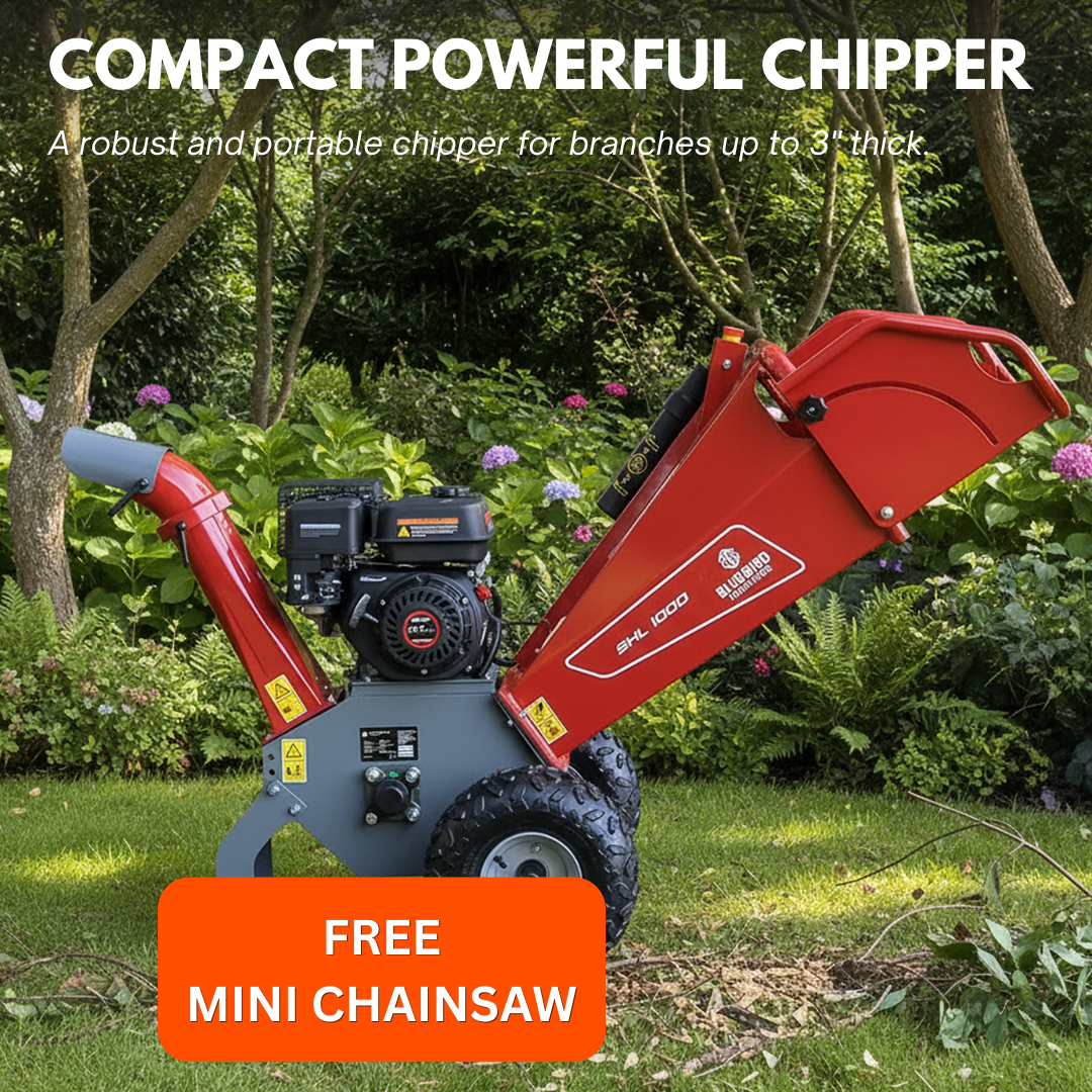 Bluebird SHL 1000 3" Chipper with FREE Mini Chainsaw